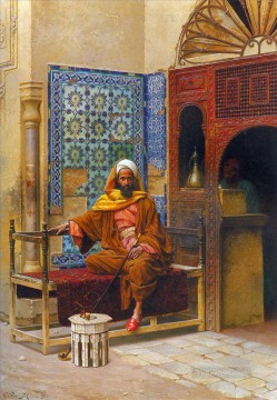 アラブ Painting - スモーカー ルートヴィヒ ドイツ オリエンタリズム アラベール